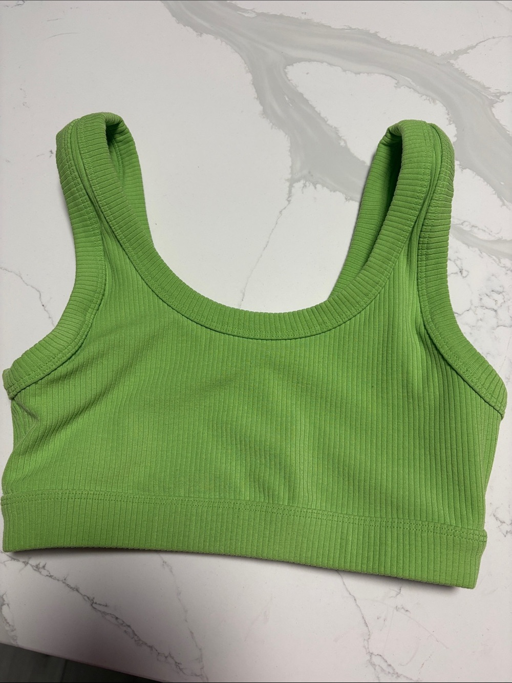 ALO Yoga Lime Ribbed Crop Bralette